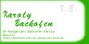 karoly backofen business card
